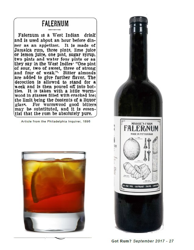 Falernum History Bottle and Cocktail