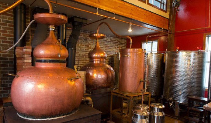 Copper Pot Stills at Montanya Distillers