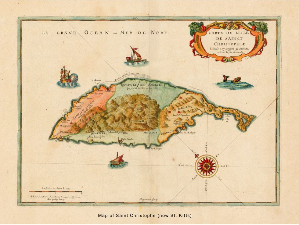 map of saint Christophe (now st. Kitts)