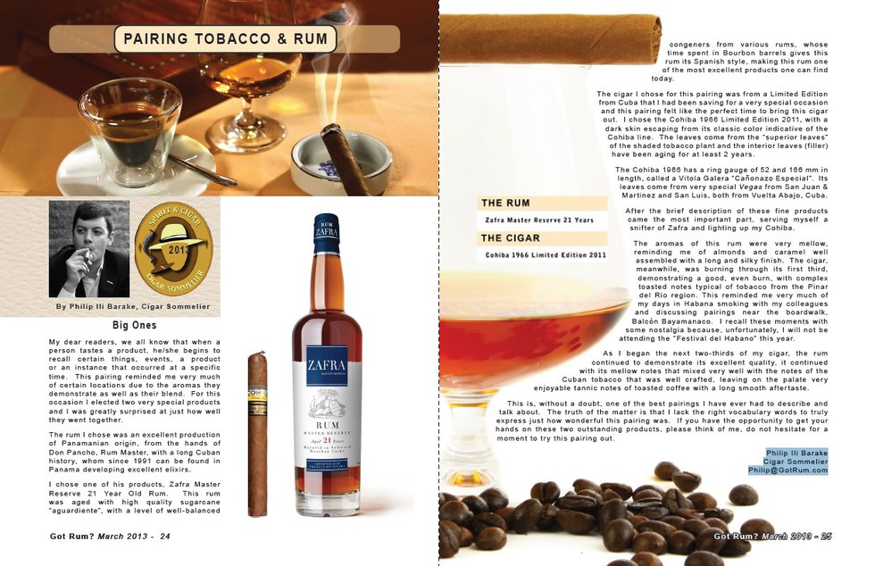 March 2013 Tobacco and Rum
