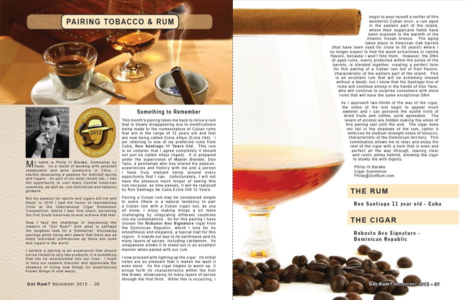 Nov 2012 Tobacco &amp; Rum