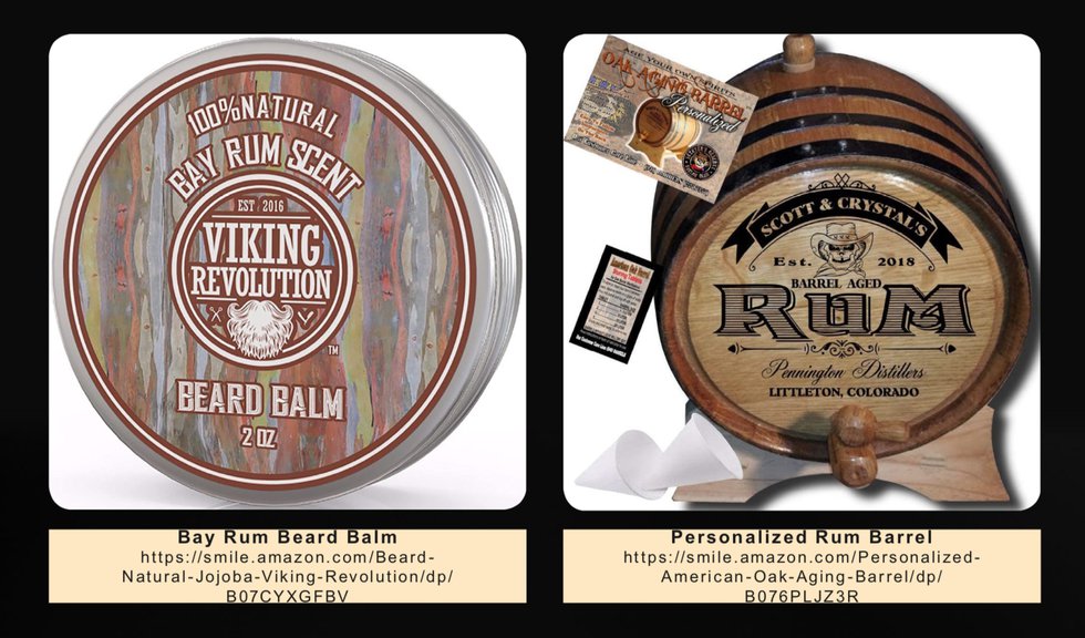 Bay Rum Beard Balm and Personalized Rum Barrel