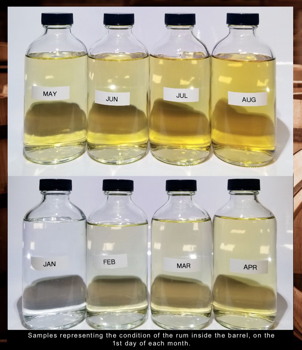 Samples of rum from Jan-Aug 2020
