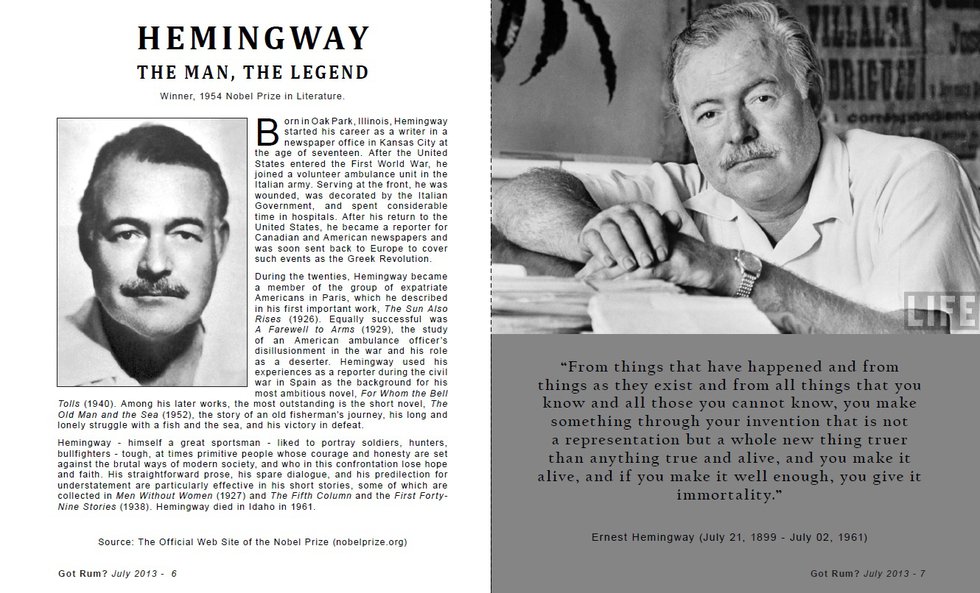 Hemingway, The Man, The Legend