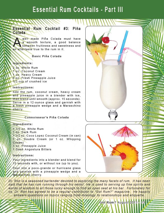 Essential Rum Cocktail #3: Piña Colada