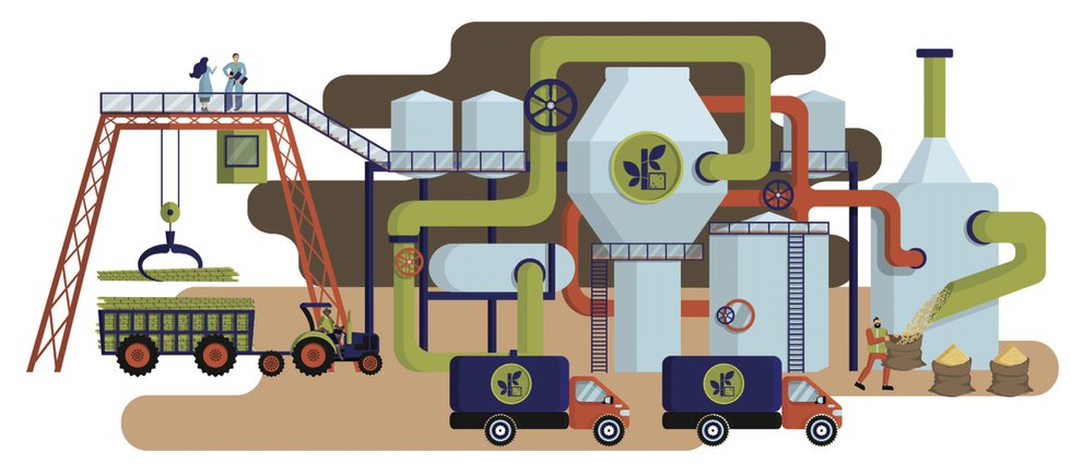 Illustration of sugar milling