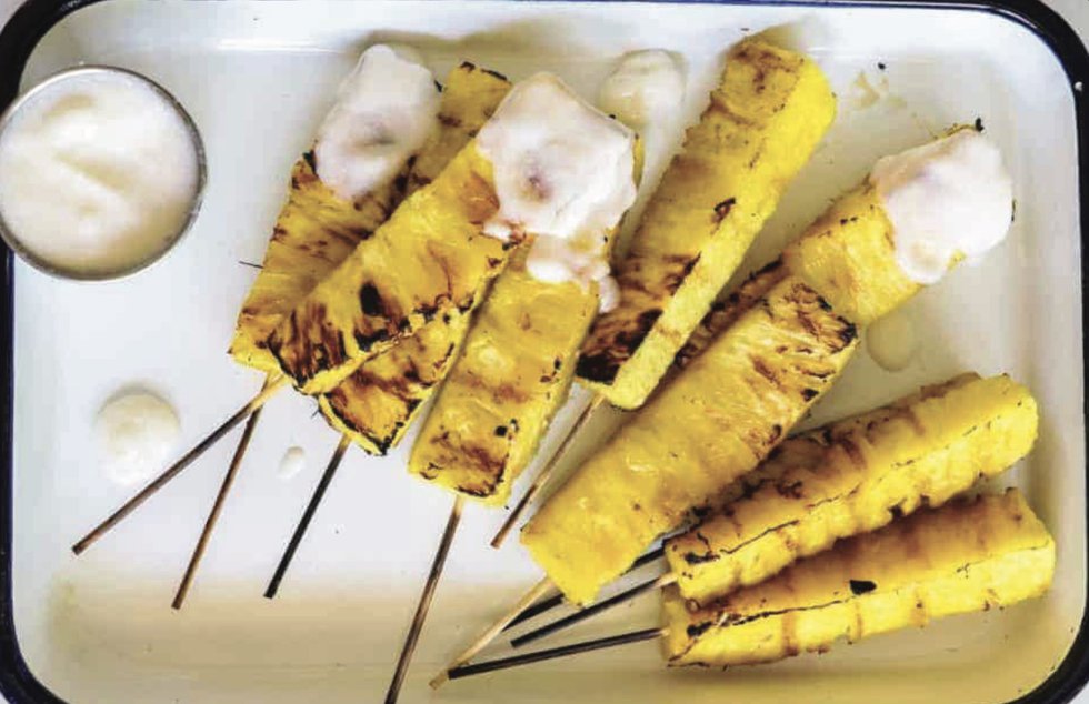 Grilled Pineapple with Coconut Rum Sauce