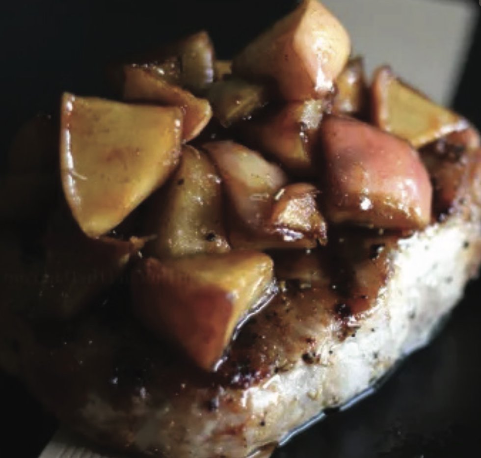 Rum Apple Glazed Pork Chops