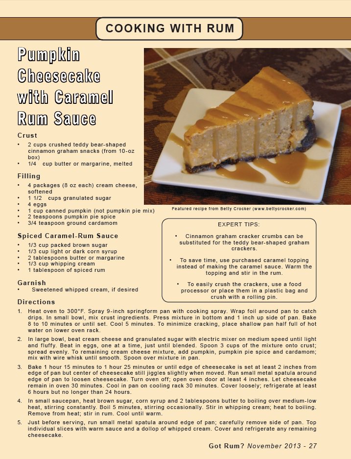 Recipe for Pumpkin Cheesecake