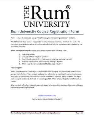 The Rum University Course Registration